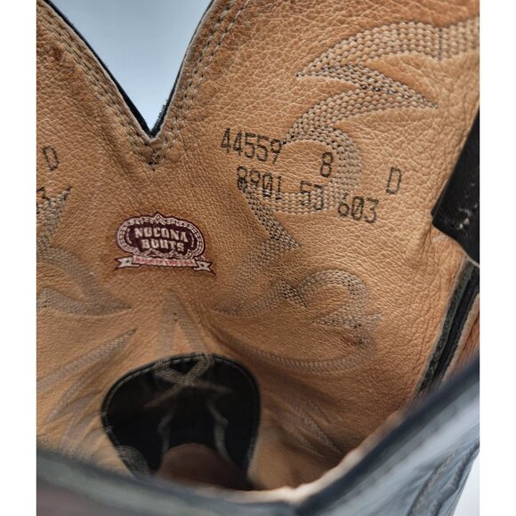 Vintage Nocona Boots Black Leather Western Cowboy Boots Mens 8D - Picture 10 of 16